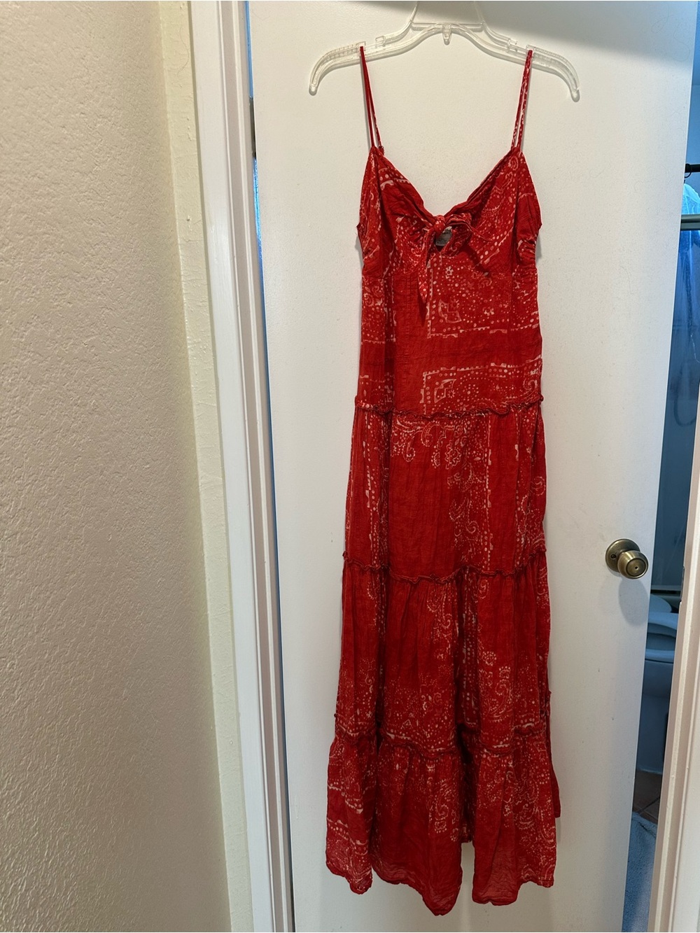 Denim & Supply by Ralph Lauren Red Bandana Maxi Layered Dress Size Medium